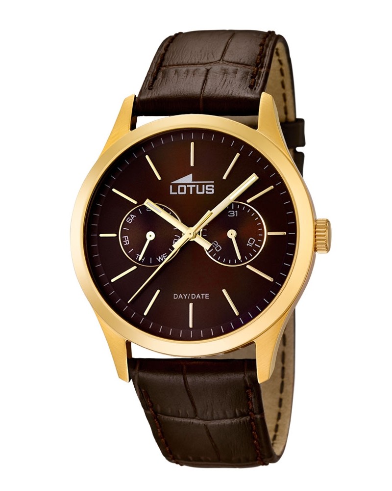 RELOJ LOTUS MARRON Y DORADO 15957/3