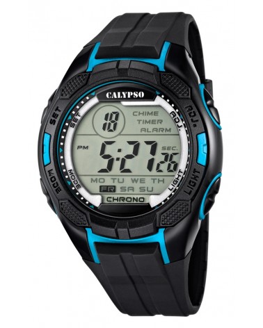 RELOJ CALYPSO DIGITAL NEGRO Y AZUL K5627/2