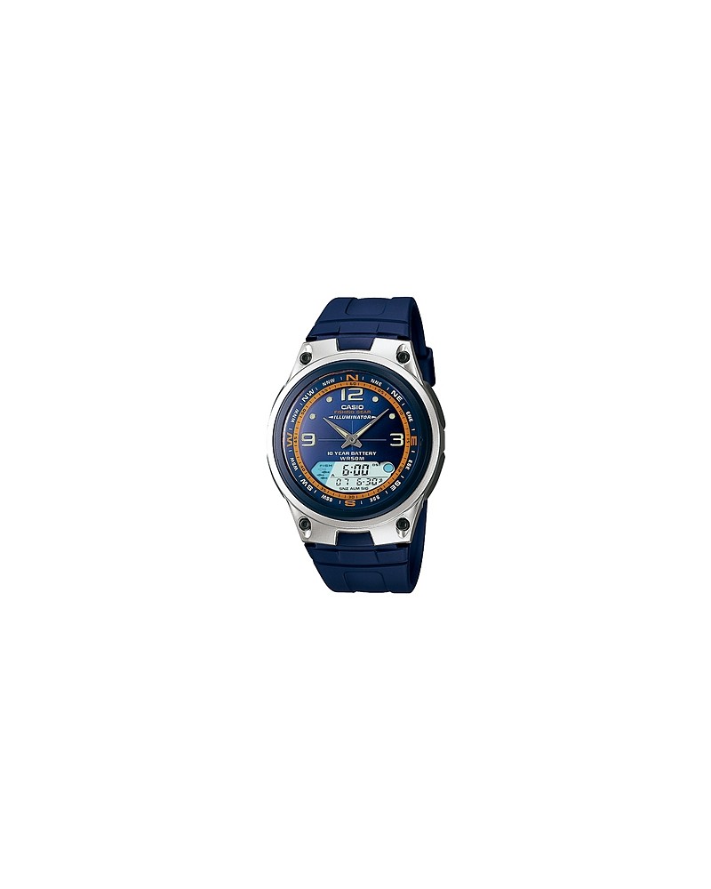 RELOJ CASIO PESCA AZUL DIGITAL Y ANALOGICO AW-82.2A