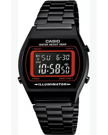 RELOJ CASIO CLASICO RETRO NEGRO Y NARANJA