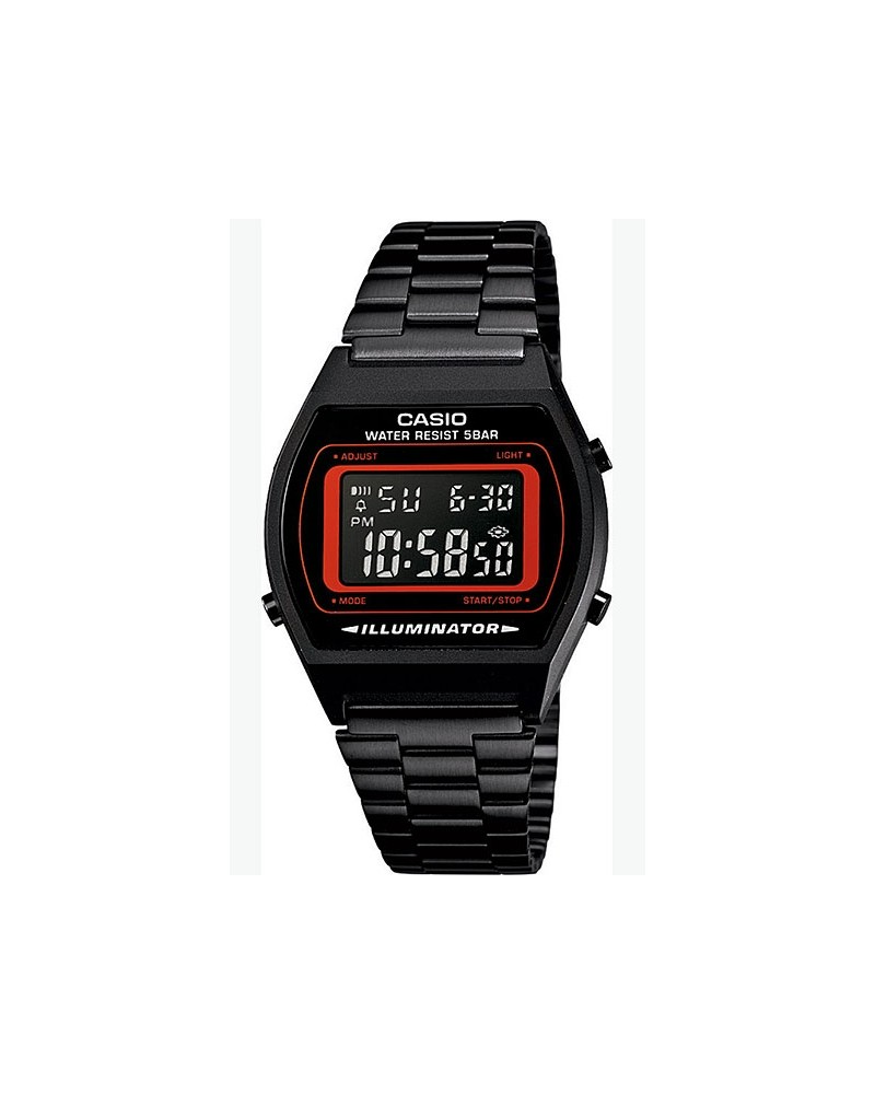 RELOJ CASIO CLASICO RETRO NEGRO Y NARANJA