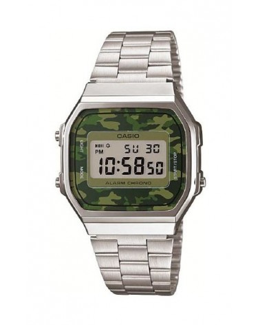 RELOJ CASIO RETRO PLATEADO VINTAGE MILITAR A-168WEC