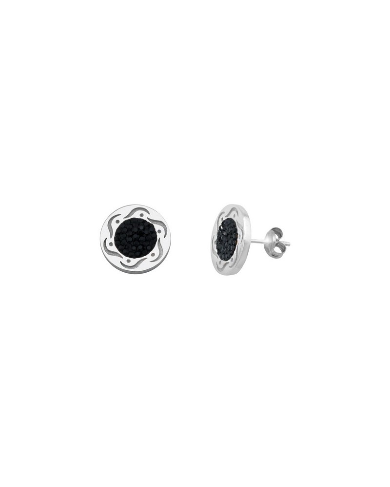 diamante Perseguir doce PENDIENTES HOMBRE NEGRO Y PLATA