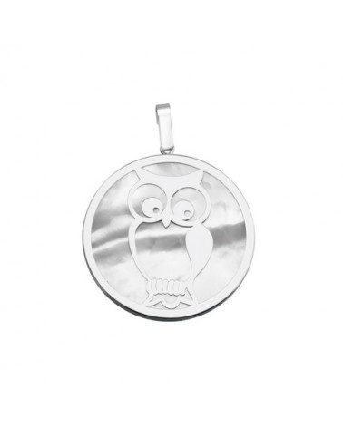 COLGANTE BUHO PLATA Y NACAR 