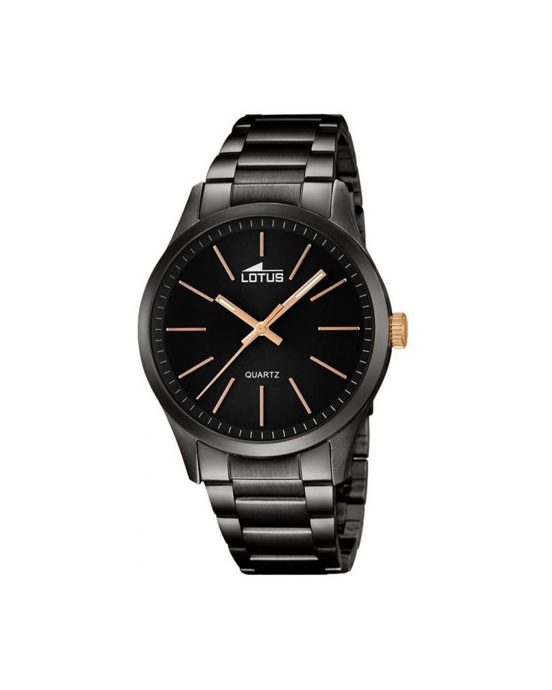 RELOJ LOTUS NEGRO METALIZADO 18162