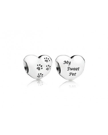 Charm Pandora corazón con huellas de perro 791262