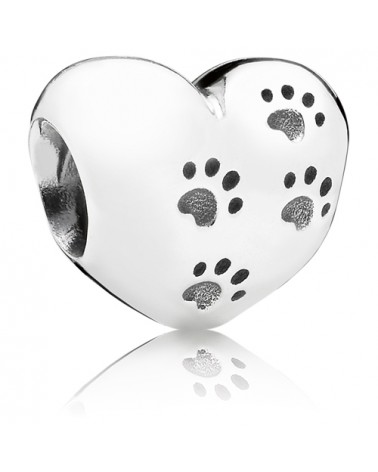 Charm Pandora corazón con huellas de perro 791262