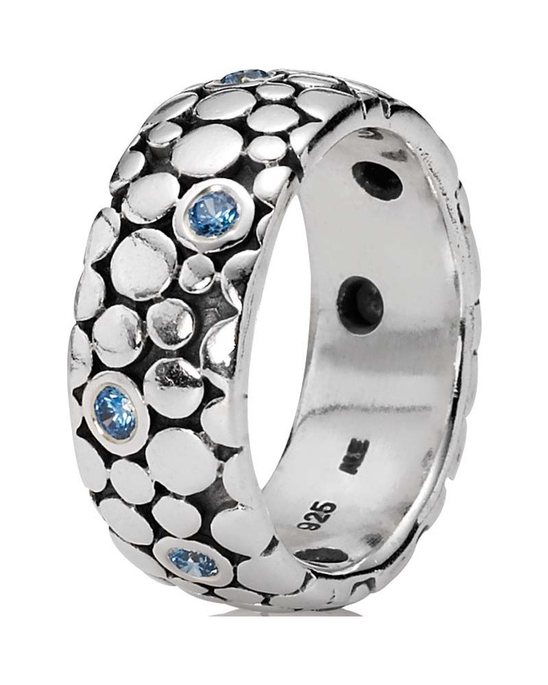 ANILLO PLATA CIRCONITAS AZULES PANDORA 190247CZB