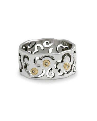 ANILLO PLATA ORO Y DIAMANTE PANDORA 190835D