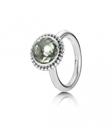 ANILLO PLATA Y AMATISTA VERDE PANDORA GREEN AMETHYST RING 190620GAM