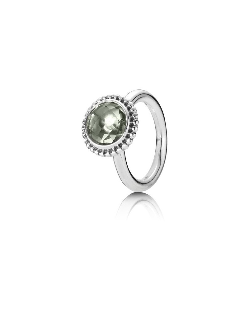 ANILLO PLATA Y AMATISTA VERDE PANDORA GREEN AMETHYST RING 190620GAM