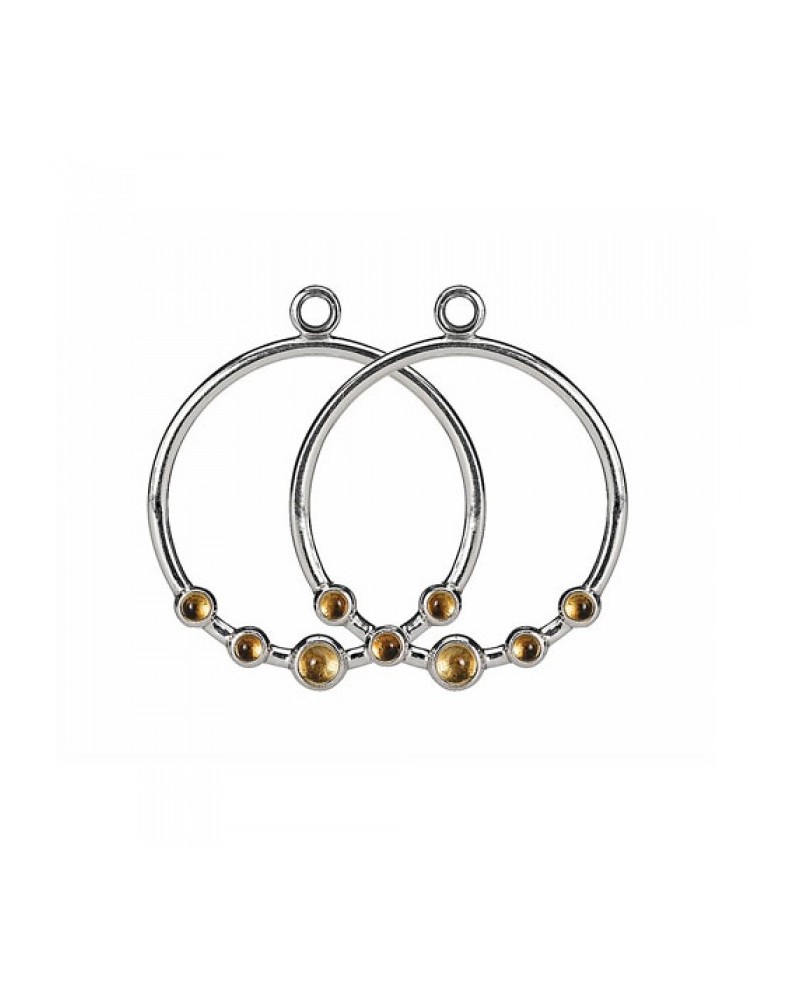 Pendientes colgantes Pandora de plata y citrino 290625CI