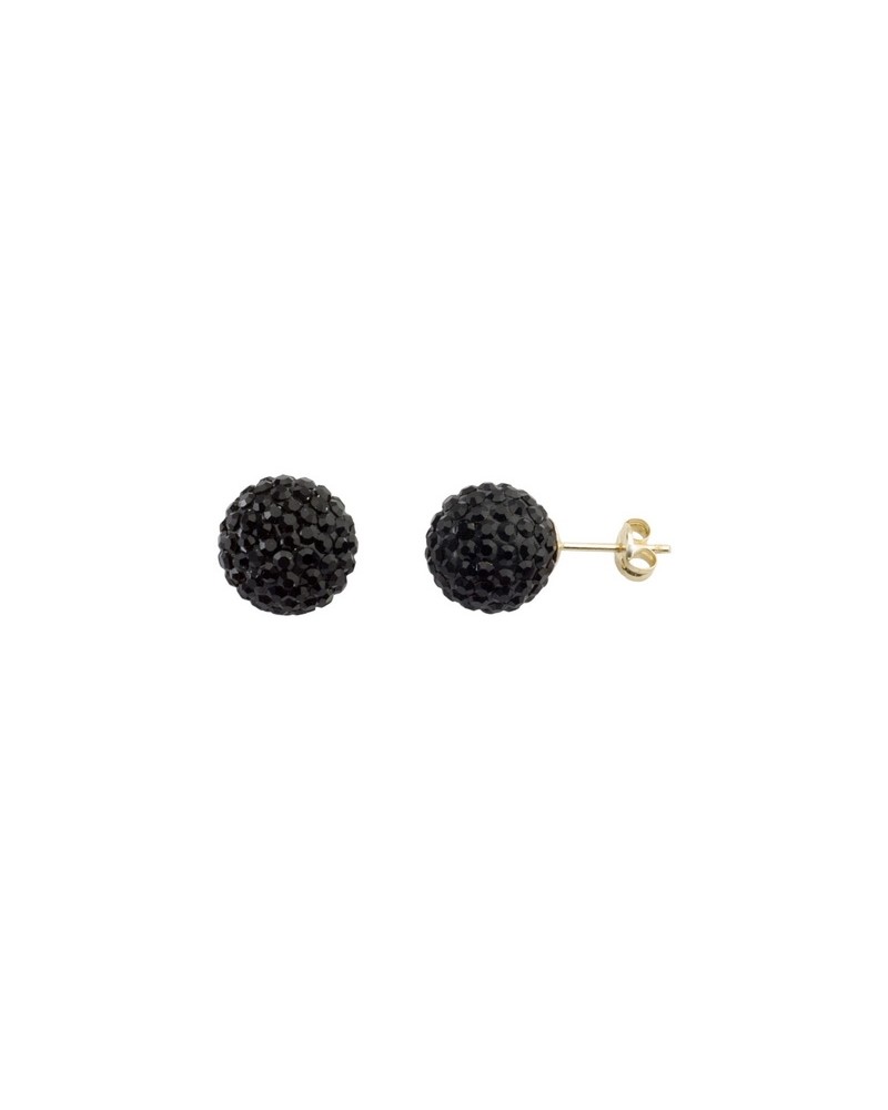 PENDIENTES ORO BOLA NEGRA GRANDES
