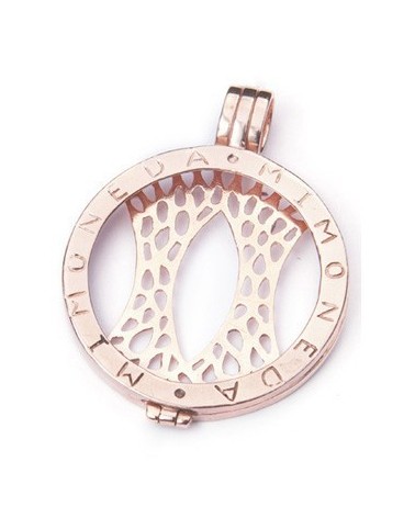 CERCO MI MONEDA PLATA ROSA GRANDE PEN-03-L PENDANT 925 SILVER ROSEGOLD PLATED