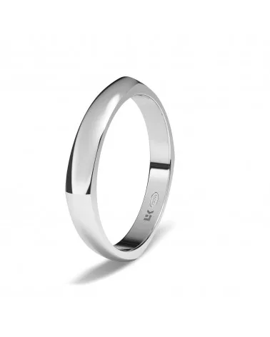 Alianza de boda oro blanco 18k 3mm rectangular estándar