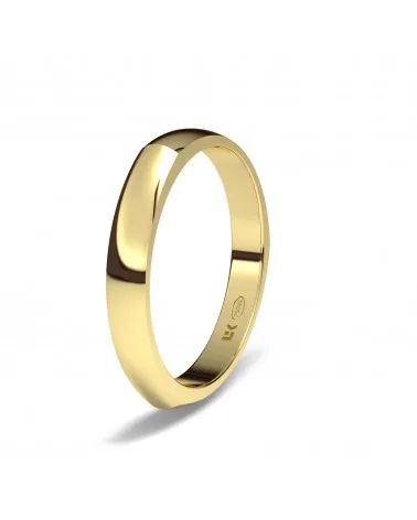 Alianza de boda oro amarillo 18k 3mm triangular brillo