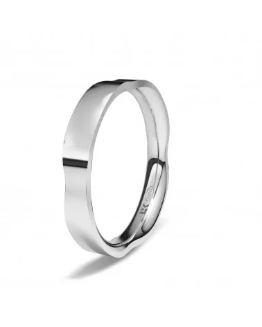 Alianza de boda oro blanco 18k 3,5 mm lobe brillo