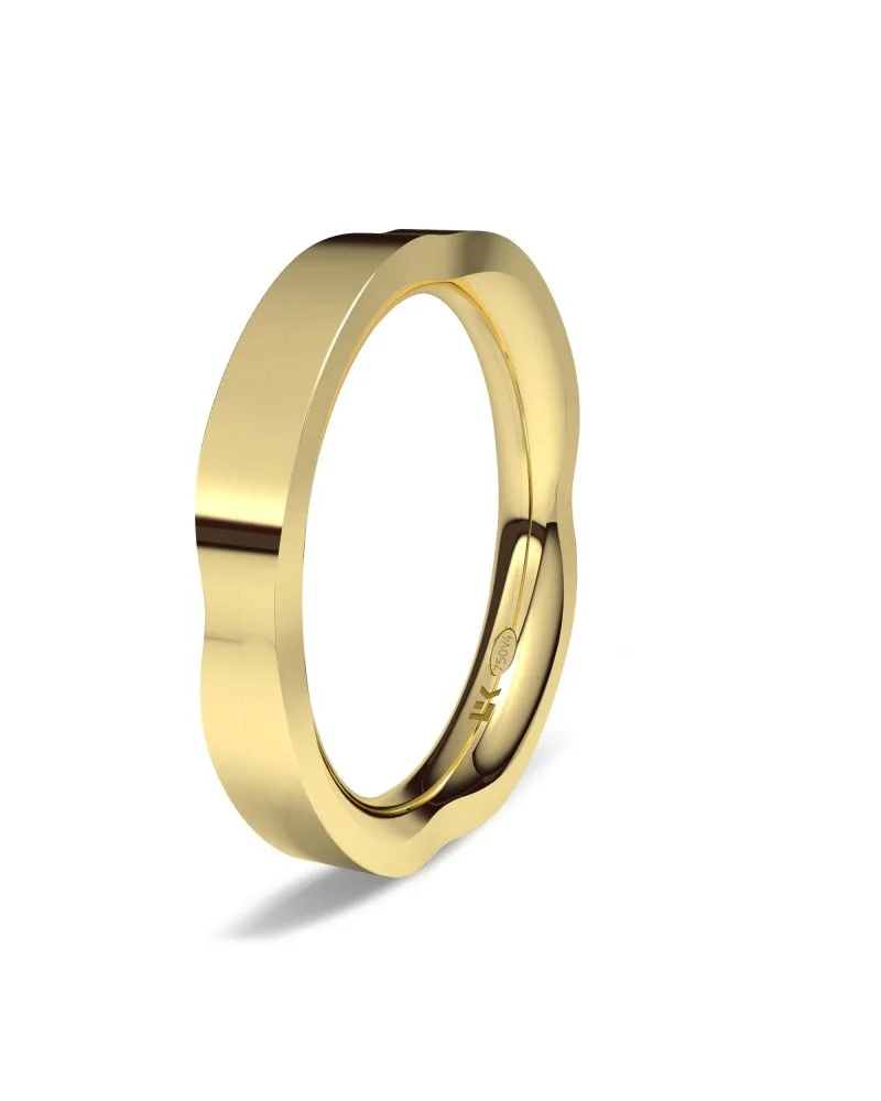 Alianza de boda oro amarillo 18k 3,5mm decoración lobe maximal