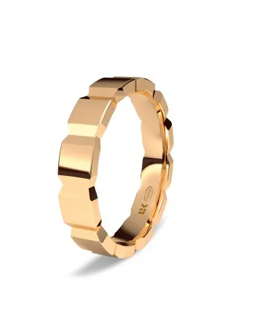 Alianza de boda oro rojo 18k 4mm cúbica maximal