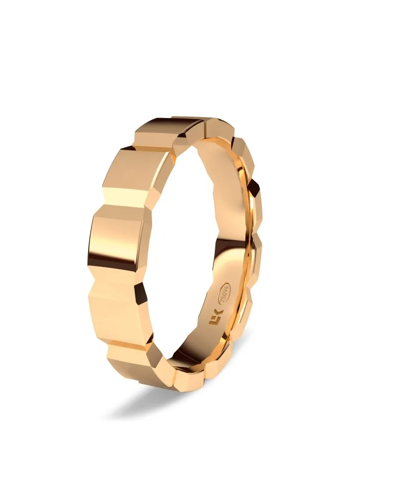 Alianza de boda oro rojo 18k 4mm cúbica maximal