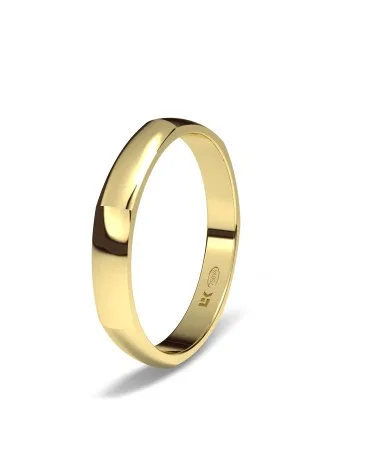 Alianza de boda oro amarillo 18k 3mm poligonal 7 lados