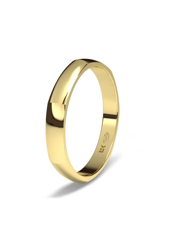 Alianza de boda oro amarillo 18k 3mm poligonal 7 lados
