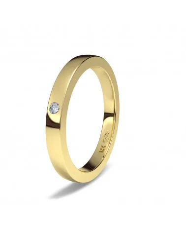 Alianza de boda oro amarillo 9k 2,5mm diamante brillo