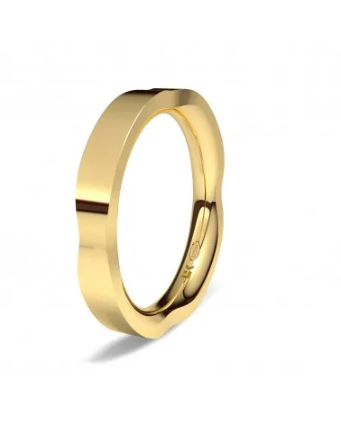 Alianza de boda oro amarillo 9k 3,5mm decoración lobe maximal