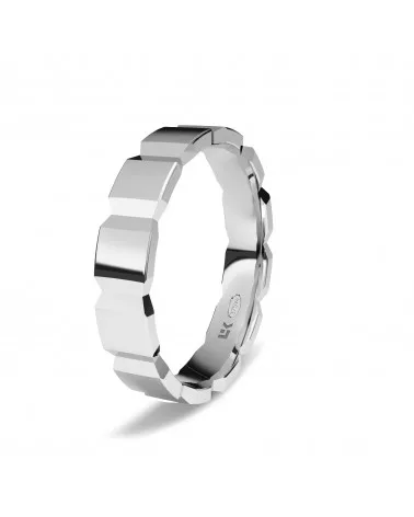 Alianza de boda oro blanco 9k 4mm cúbica estándar