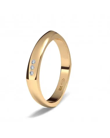 Alianza de boda oro rojo 9k 3mm rectangular estándar