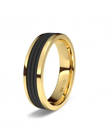 Alianza de boda oro amarillo 9k 5mm rectangular Safari