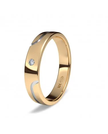 Alianza de boda oro rojo 9k 4mm marinera lloret diamante