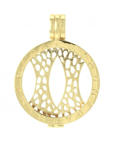 CERCO MI MONEDA PLATA AMARILLO PEQUEÑO PEN-02-S PENDANT 925 SILVER GOLD PLATED