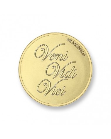 MI MONEDA DOLCE VITA VENI VEDI VICI GRANDE DORADA GOLD PLATED MON-DOL-02-L