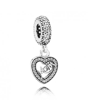 Charm Pandora colgante corazón con la palabra Mom 791521CZ