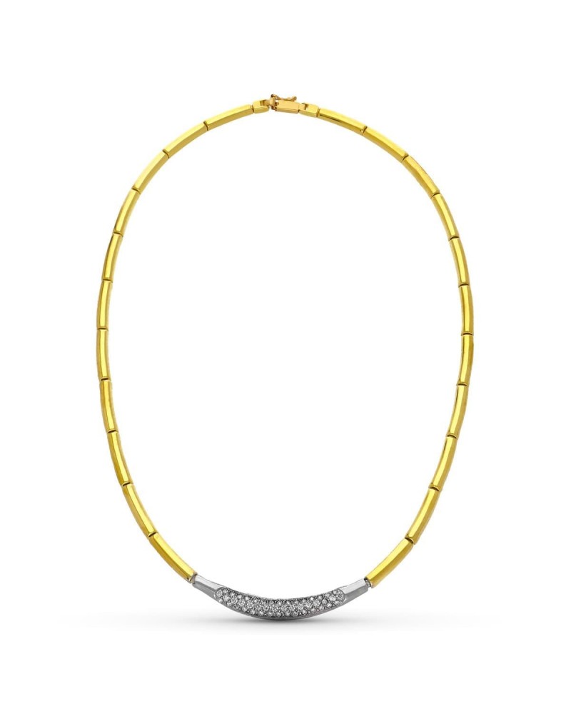 Gargantilla de oro amarillo y blanco de 18 kilates PM-8000015