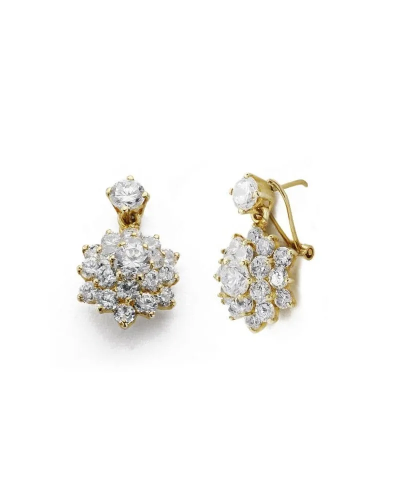 Pendientes oro 18k circonita 20x13 mm