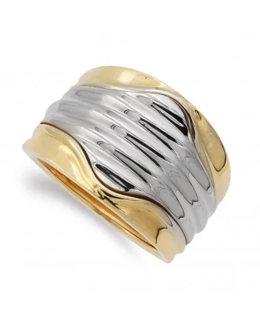 Sortija de oro blanco y amarillo de 18k PM-20413-2