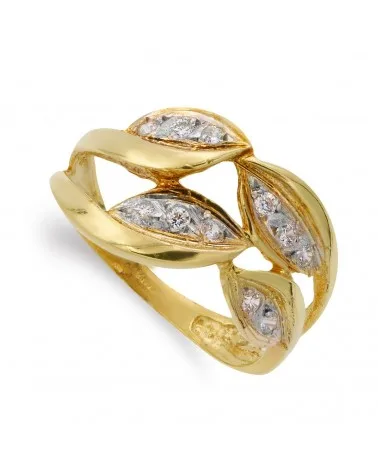 Sortija de oro blanco y amarillo de 18k PM-14321