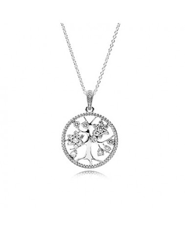 Collar Pandora árbol familiar con circonitas en plata 390987CZ-80