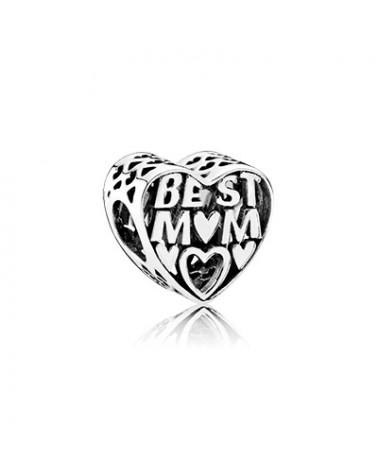 Charm Pandora Best Mom (Mejor Madre) con corazones 791882