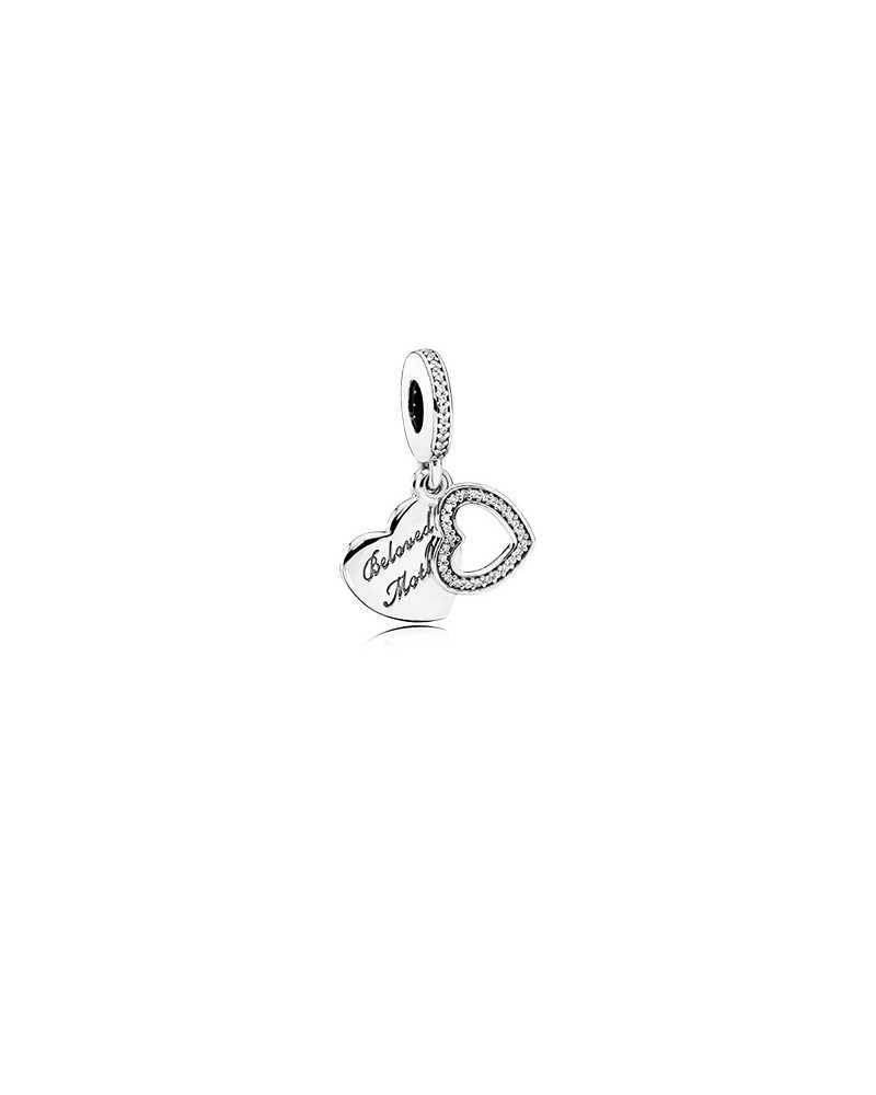 Charm Pandora Madre con dos corazones y circonitas 791883CZ