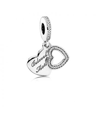 Charm Pandora Madre con dos corazones y circonitas 791883CZ
