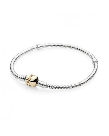 PULSERA PANDORA PLATA Y CIERRE ORO 19CM 590702HG