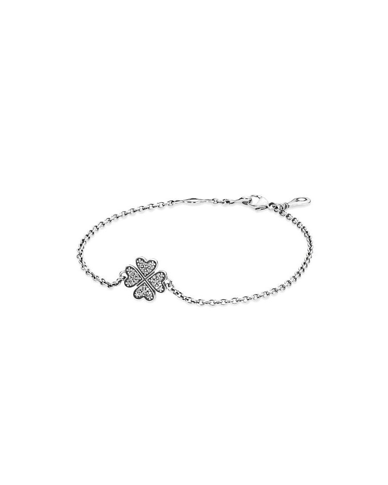 PULSERA PANDORA ORIGINAL TREBOL CON REFERENCIA 590506CZ. PLATA