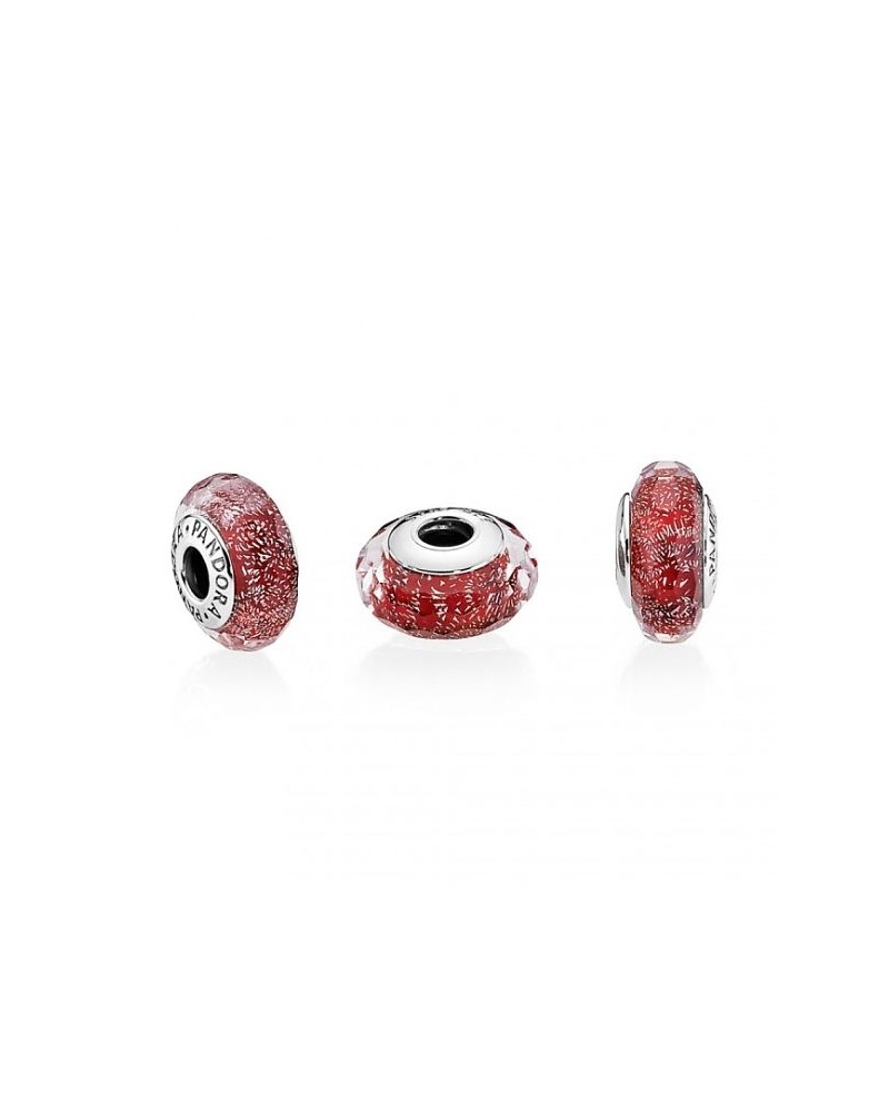 CHARM MURANO FACETADO EN TONO ROJO.