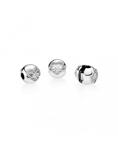 Clip Pandora corazón infinito en plata de ley 791947CZ