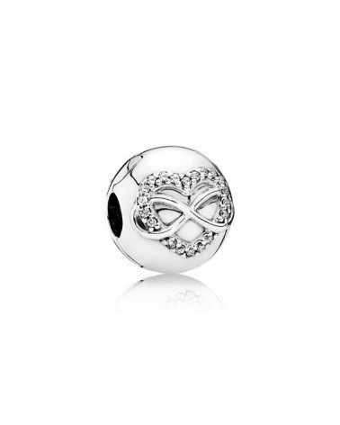 Clip Pandora corazón infinito en plata de ley 791947CZ