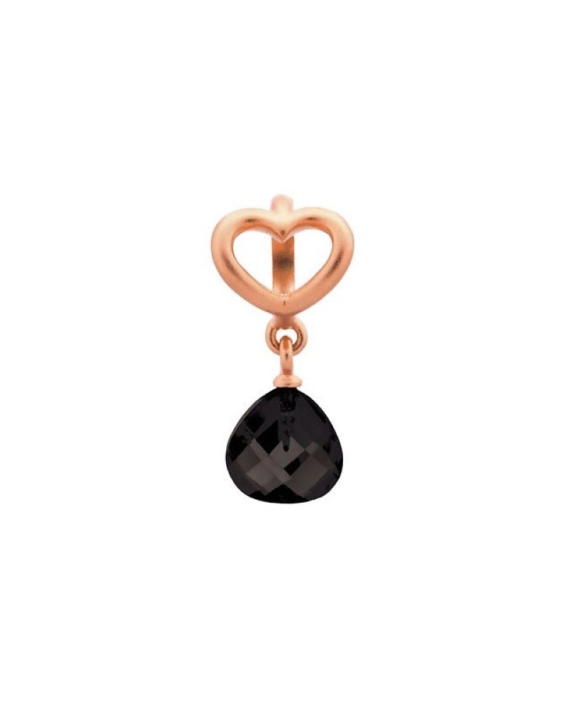 CHARM ENDLESS BLACK HEART GRIP DROP ROSE GOLD