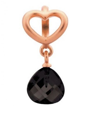 CHARM ENDLESS BLACK HEART GRIP DROP ROSE GOLD